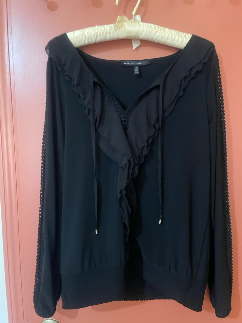 White House Black Market Black Scoop Neck Top